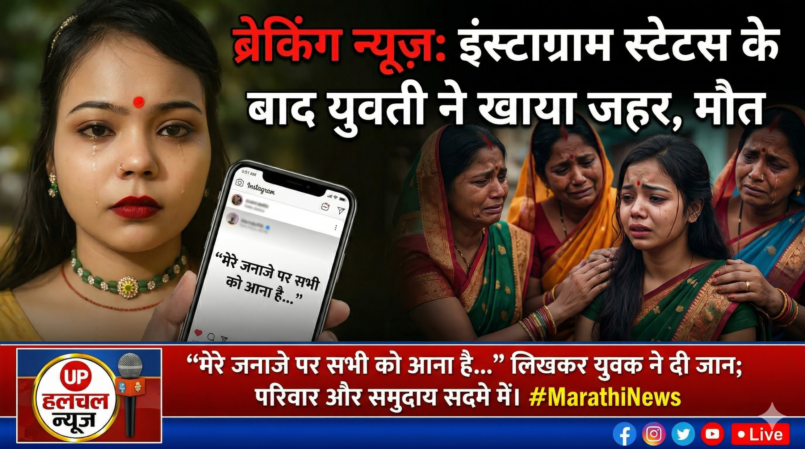 “मेरे जनाजे पर सभी को आना है…” — इंस्टाग्राम स्टेटस के बाद युवती ने खाया जहर, मौत